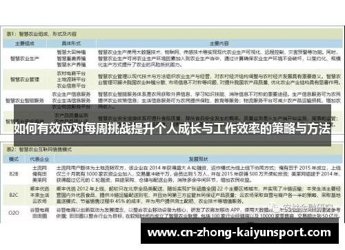 如何有效应对每周挑战提升个人成长与工作效率的策略与方法 如何有效应对每周挑战提升个人成长与工作效率的策略与方法